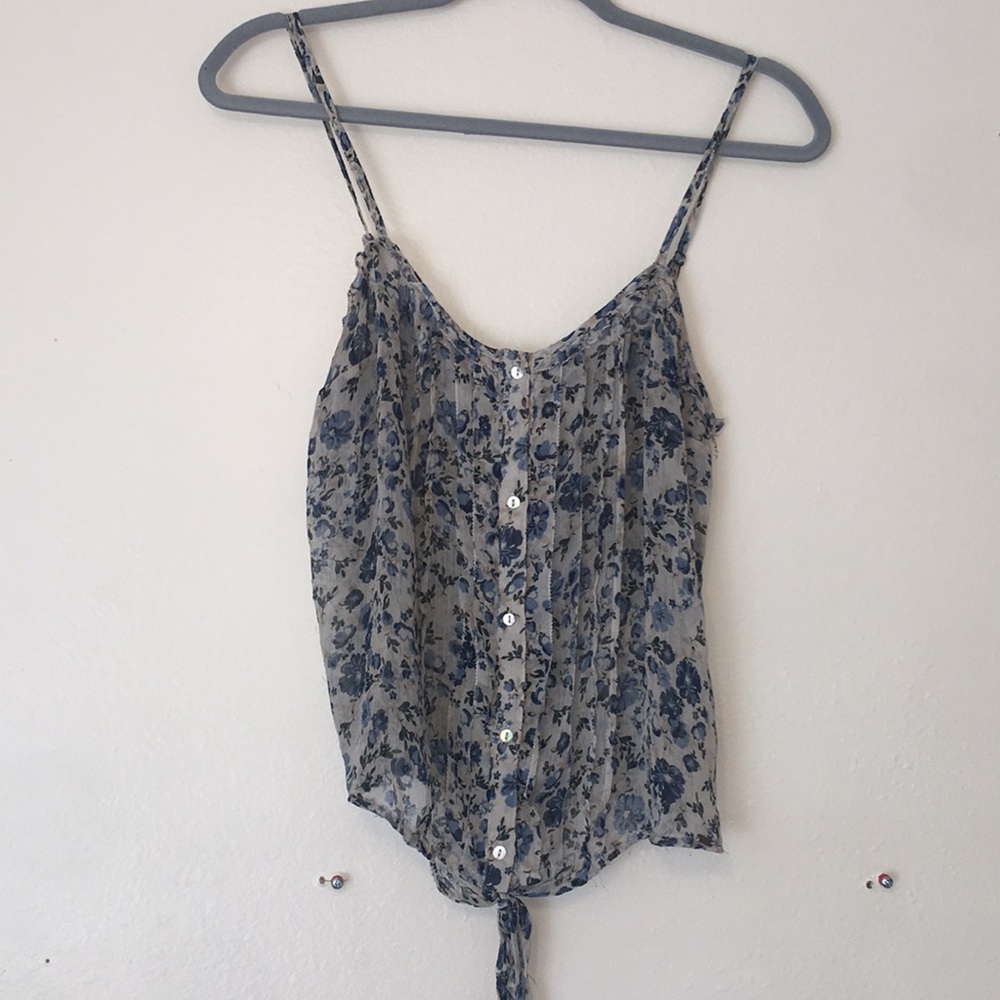 Blue floral tank